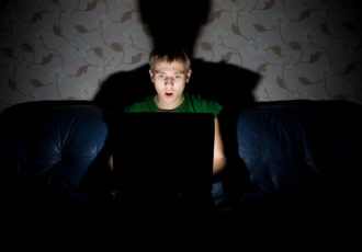 Man Laptop In Dark