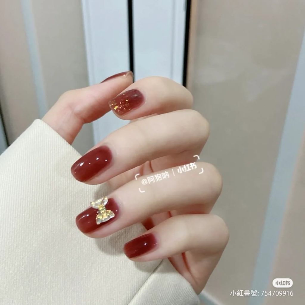 cny-red-nail-polish-2022-reddish-brown-ribbon