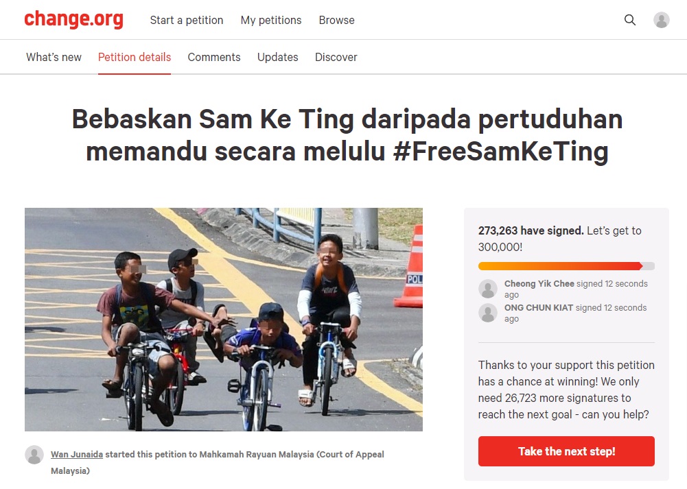online-petitions-seeking-justice-for-sam-ke-ting-in-basikal-bebaskan