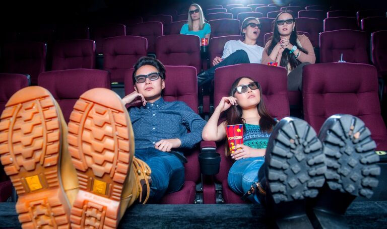 People In The Cinema Wearing 3d Glasses