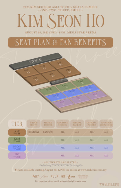 KIM SEON HO FM IN MALAYSIA - SEATING PLAN & FAN BENEFITS