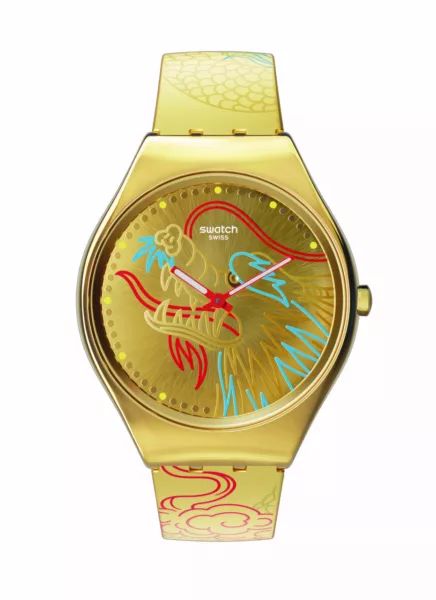 Swatch Year Of Dragon Dragon In Gold Dial