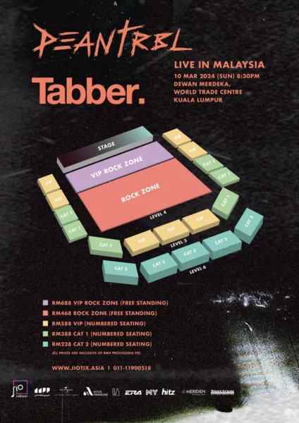 Dean With Tabber Live In Malaysia Seating Plan