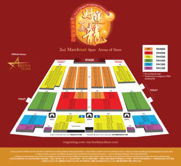 Year Of Dragon Prosperous Concert 2024 Seat Plan