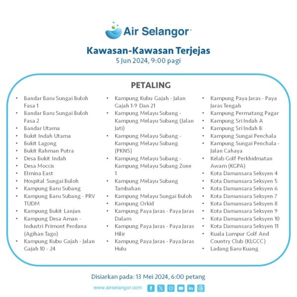 Gangguan Bekalan Air Selangor June 2024 14