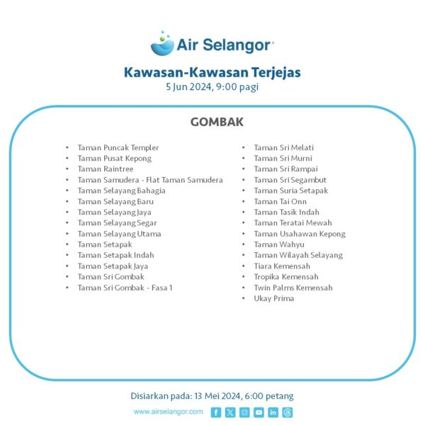 Gangguan Bekalan Air Selangor June 2024 15