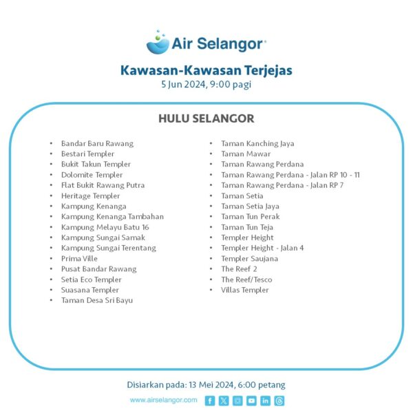 Gangguan Bekalan Air Selangor June 2024 7