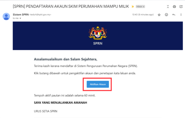 Program Perumahan Rakyat Email Active