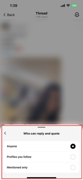 Threads Who Can Reply