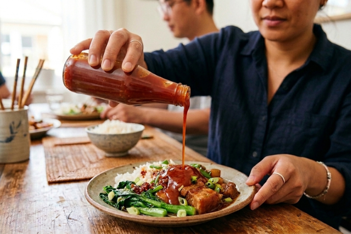 Easy tricks to pour chili sauce