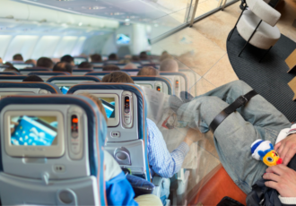 Tying your legs on a flight may pose health risks.